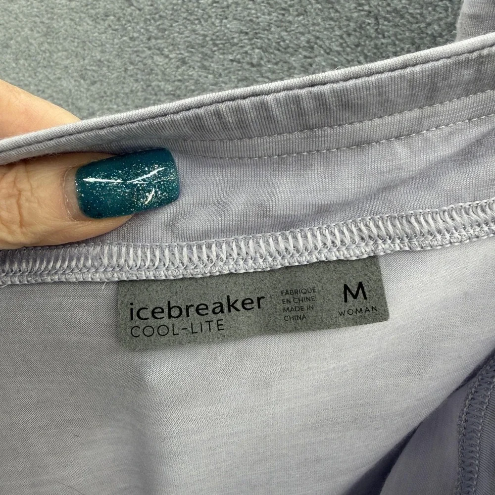 Icebreaker Skirt Women Medium Purple Tie Dye Merino Cool Lite Knit Pull On Midi - Picture 8 of 11
